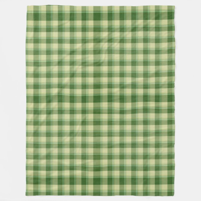Green Plaid Saint Patrick's day Fleece Blanket (Front)