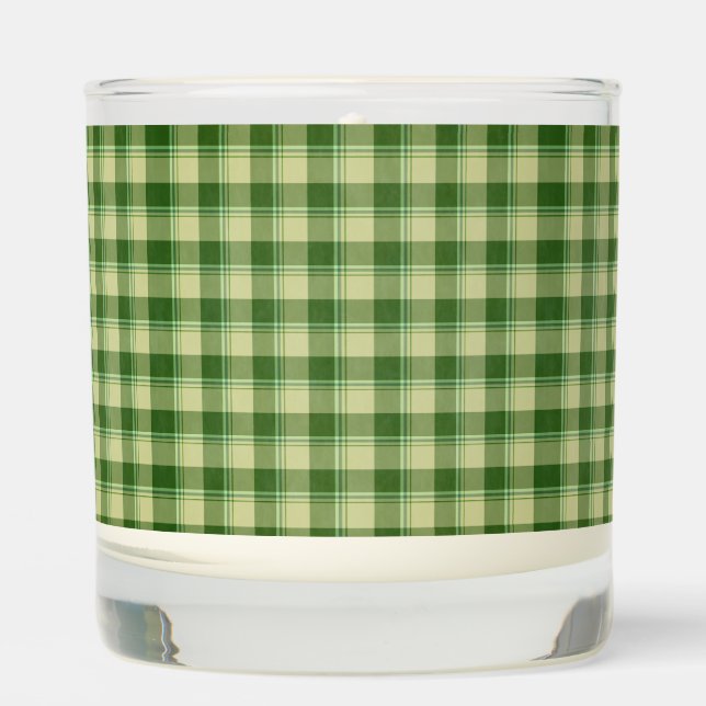 Green Plaid Saint Patrick's day Scented Candle (Front)
