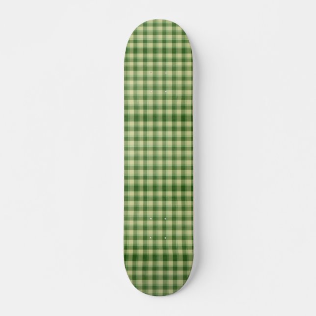 Green Plaid Saint Patrick's day Skateboard (Front)