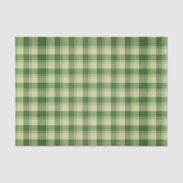 Green Plaid Saint Patrick's day Tissue Paper (Front)