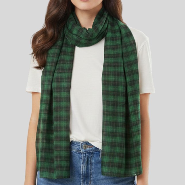  Green Plaid  Scarf (Elegant green plaid scarf)