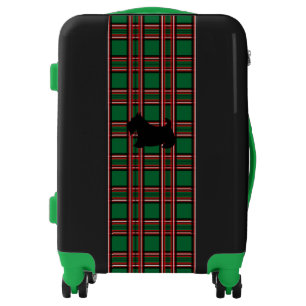 Green Plaid Scottish Terrier Suitcase Luggage