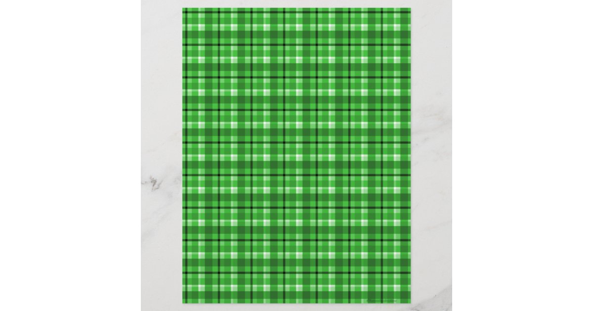 Green Plaid Scrapbook Paper