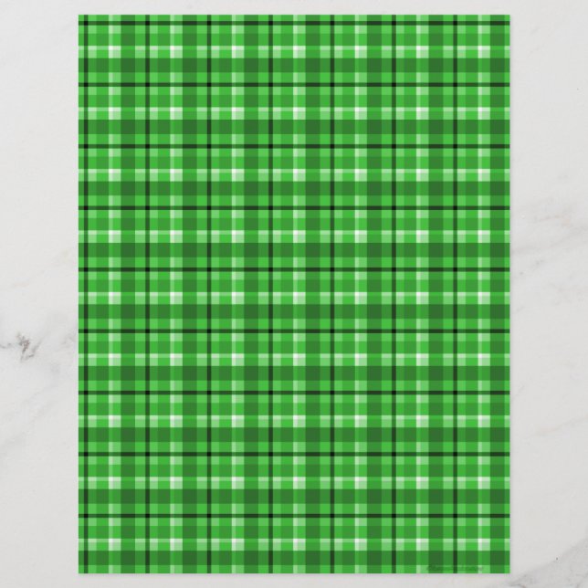 Green Plaid Scrapbook Paper (Front)