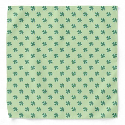 Green Plaid Shamrock 4_Leaf Clover Bandana Scarf