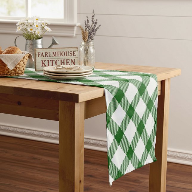 Green plaid  short table runner (Creator Uploaded)