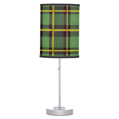 Green Plaid Table Lamp