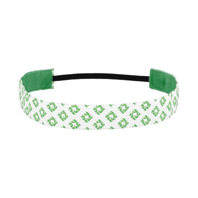 Green Plaid Tooth Pattern Athletic Headband (Front)