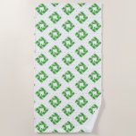 Green Plaid Tooth Pattern Beach Towel