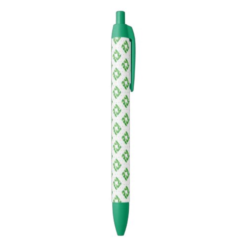 Green Plaid Tooth Pattern Black Ink Pen