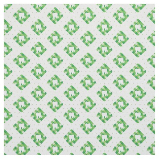Green Plaid Tooth Pattern Fabric