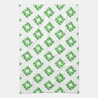 Green Plaid Tooth Pattern Kitchen Towel