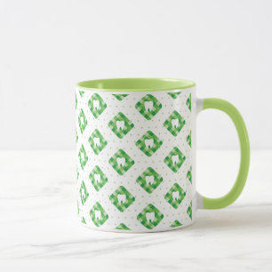 Green Plaid Tooth Pattern Mug
