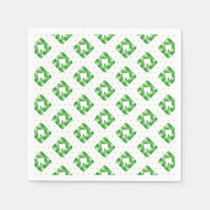 Green Plaid Tooth Pattern Napkins