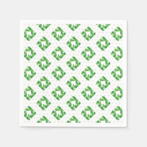 Green Plaid Tooth Pattern Napkins