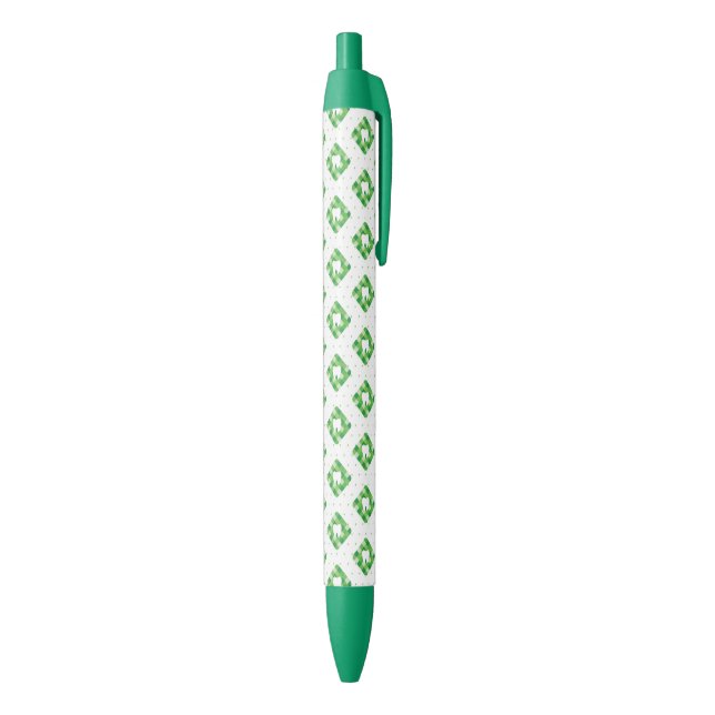 Green Plaid Tooth Pattern Pen (Bottom (Vertical))
