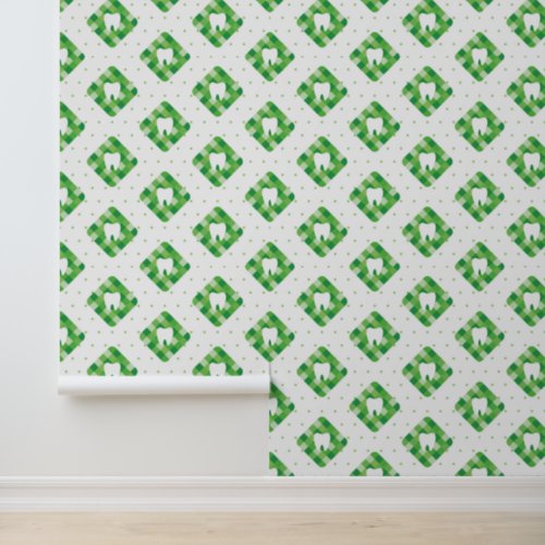 Green Plaid Tooth Pattern Wallpaper