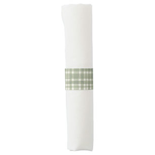 Green Plaid Watercolor Gingham Party Plate Napkin Bands