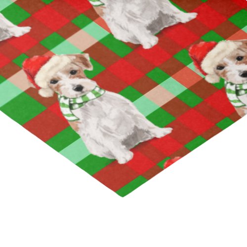 Green Plaid with Jack Russell Terrier Christmas Tissue Paper