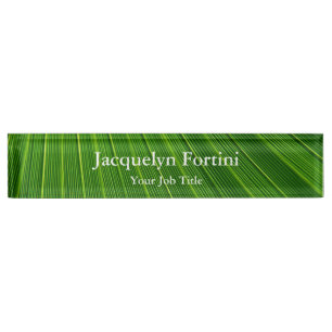 Green Plain Elegant Modern Minimalist Desk Name Plate
