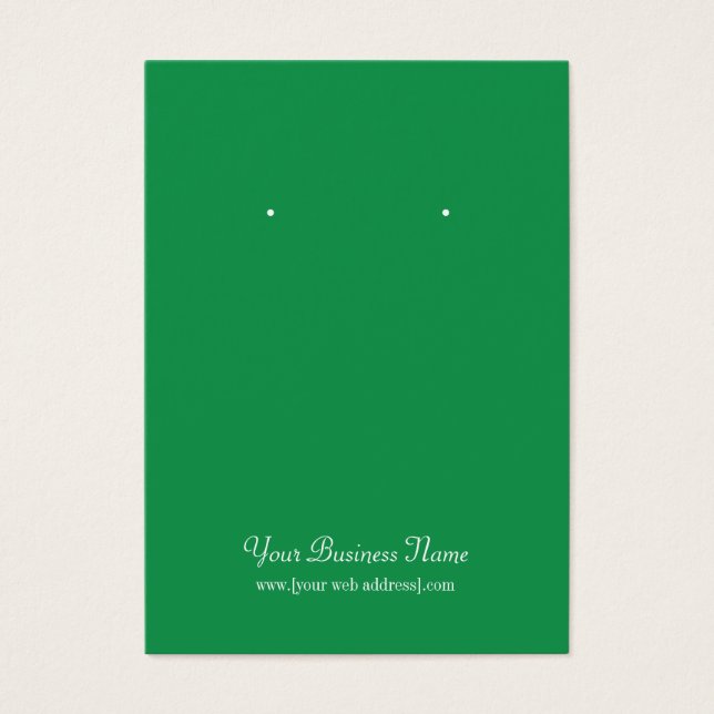 Green Plain Simple Custom Earring Card (Front)