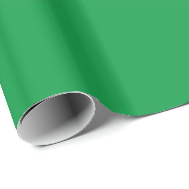 Green Plain Solid Color Christmas Holiday Wrapping Wrapping Paper (Roll Corner)