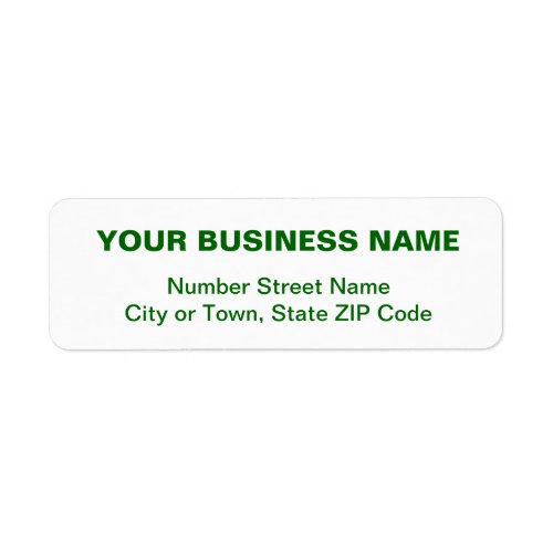 Green Plain Texts Business Return Address Label