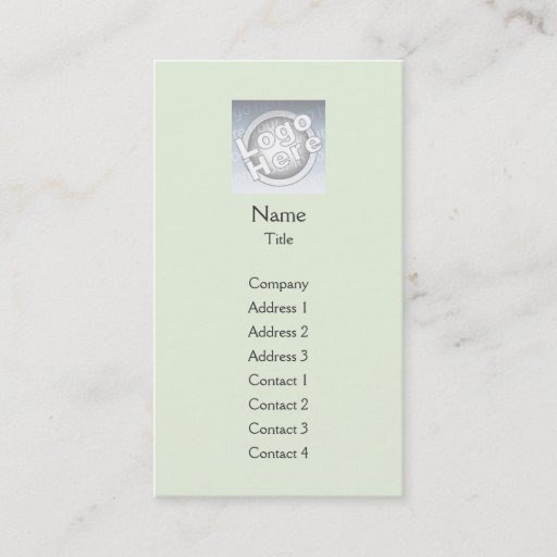 Customizable Green Plain Vertical - Business Business Card Template
