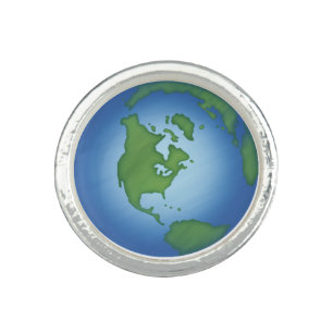 Green Planet Earth Environmental Awareness Ring