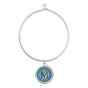 Green Planet Earth Environmental Monogramed Bangle Bracelet