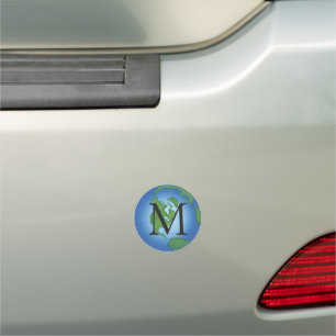 Green Planet Earth Environmental Monogramed Car Magnet