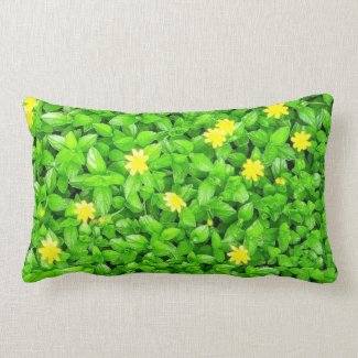 Green Plant Based Design Lumbar Pillow