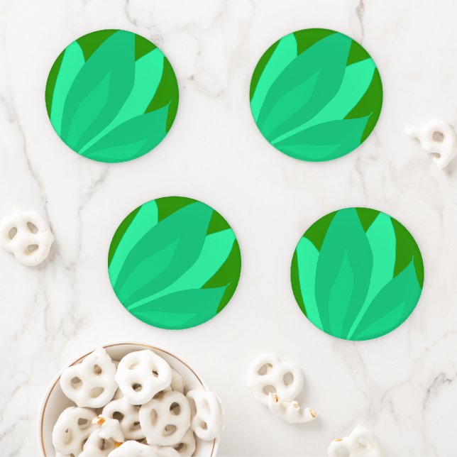 Green Plant Coaster Set (In Situ)