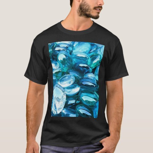 Green plant indoor marbles pattern T_Shirt