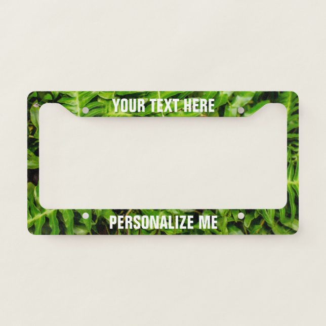 Green Plant Leaves Gardener Photograph License Plate Frame (Front)