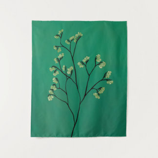 Green Plant Minimalist Botanical Art Tapestry