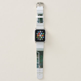 GREEN PLANT ON WHITE WINDOW APPLE WATCH BAND