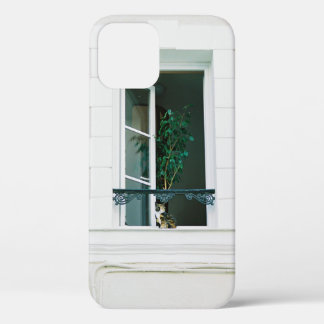 GREEN PLANT ON WHITE WINDOW iPhone 12 CASE