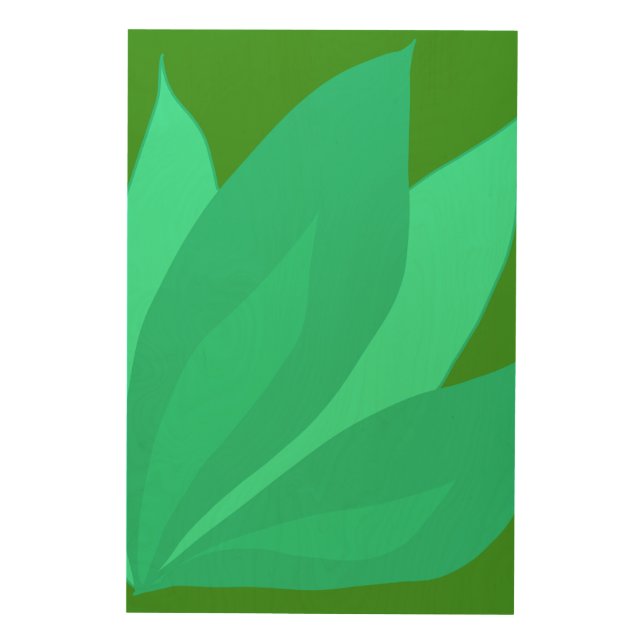 Green Plant Wood Wall Art (Front)