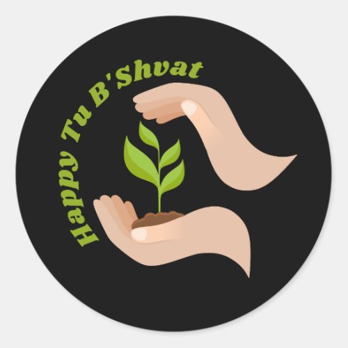 Green Planting Happy Tu Bshvat  Bishvat Classic Round Sticker