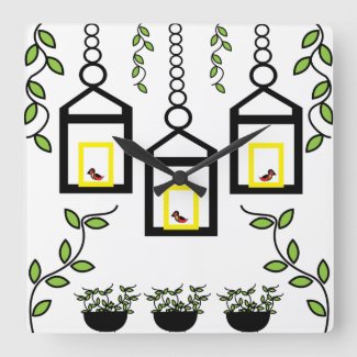 Green Plants Birds Nature Pattern