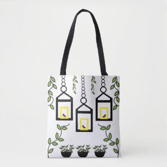 Green Plants Birds Nature Pattern