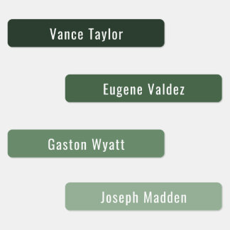 Green Plants Colors Waterproof Name Labels