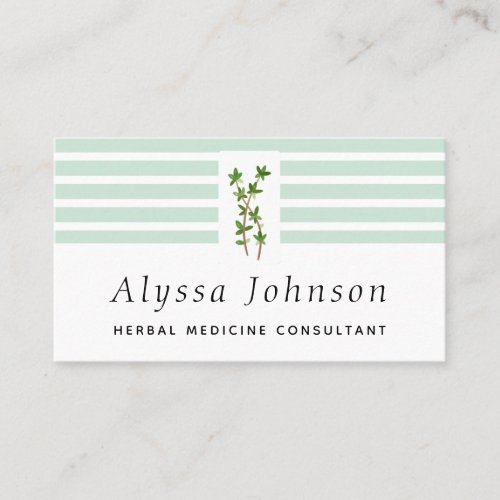 Green Plants Herbal Medicine Consultant Herbalist Business Card