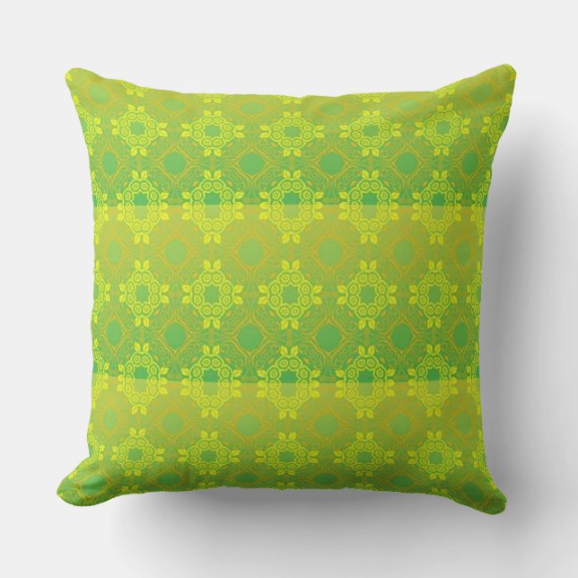 Green Plants Throw Pillow (Front)
