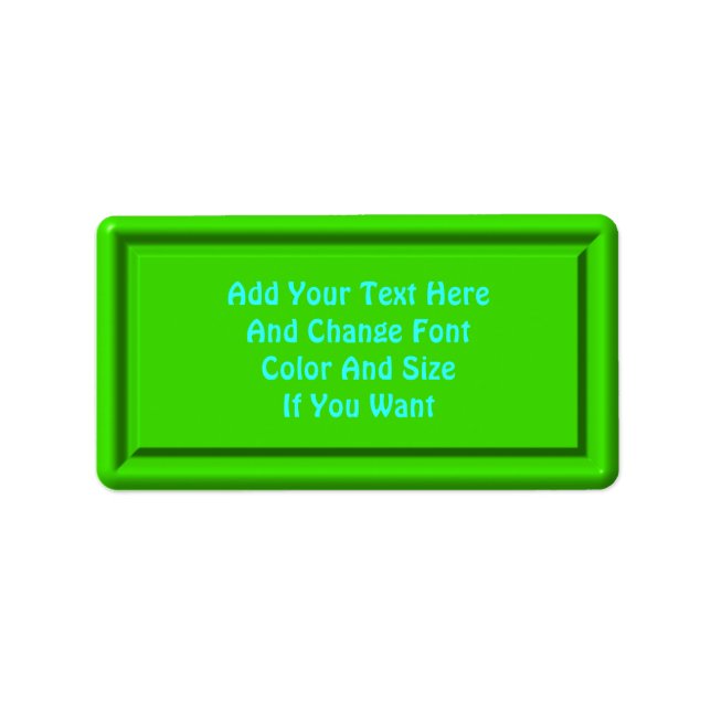 Green Plastic Label template (Front)