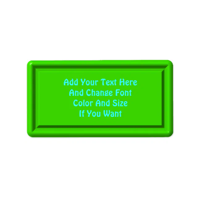 Green Plastic Label template | Zazzle