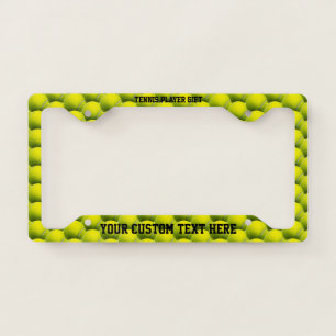 Green Player Gamer Sport Tennis License Plate Frame