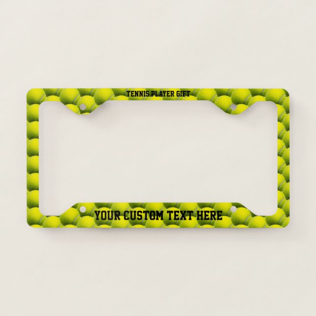 Green Player Gamer Sport Tennis License Plate Frame (Front)