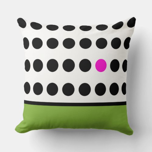 Green Playful Dots Throw Pillow
